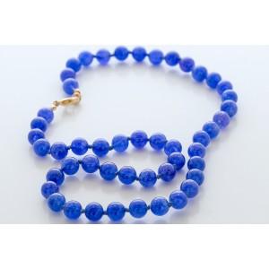 Collier agate bleu