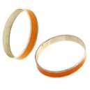 Pierres-Santé - Bracelet jonc doré avec remplissage bakélite couleur orange